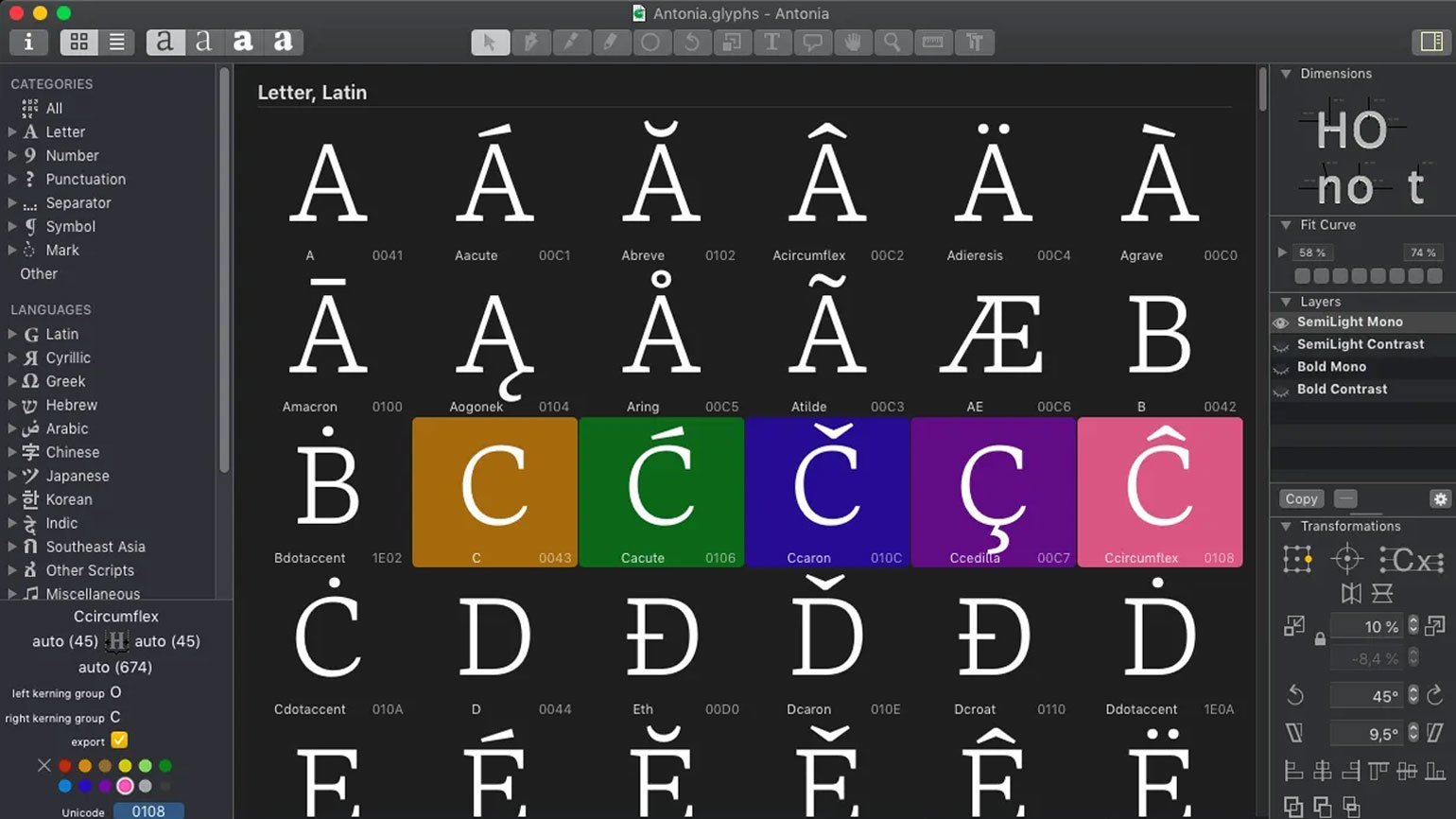Как сделать или изменить шрифт: программа Glyphs