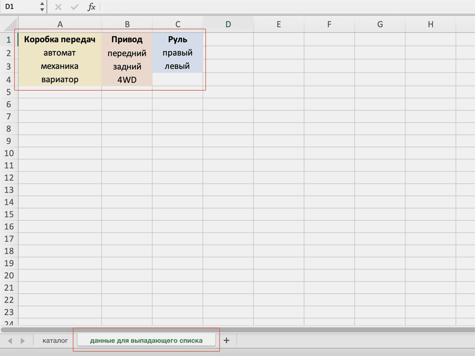 Выпадающие списки в Excel: создаем и используем