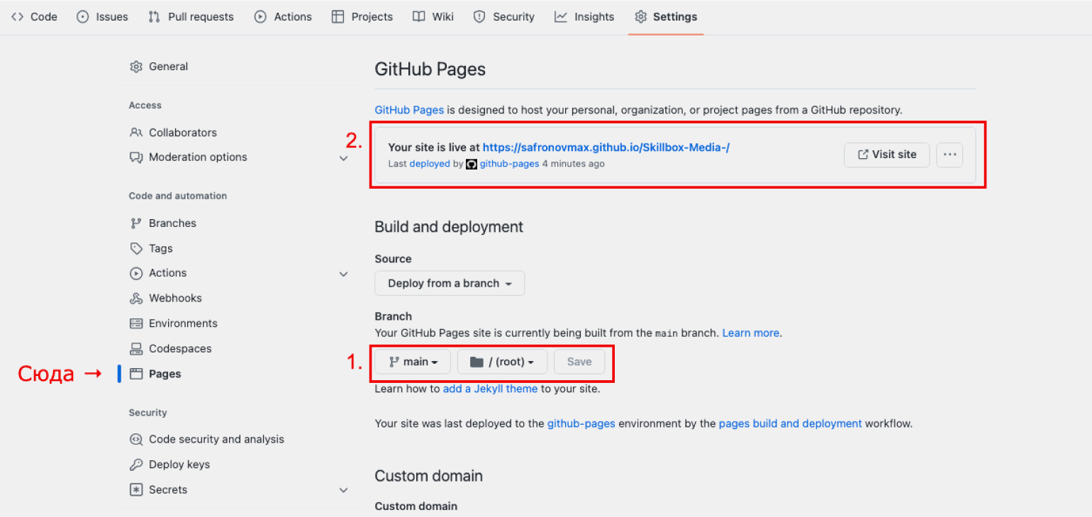 Как опубликовать проект на github