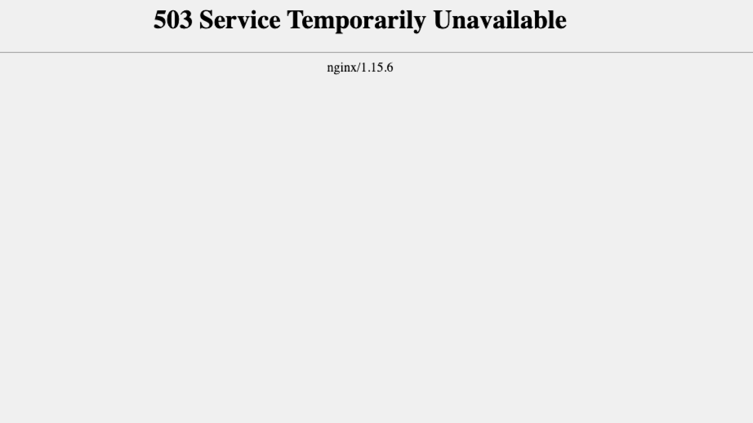 503 service temporarily unavailable