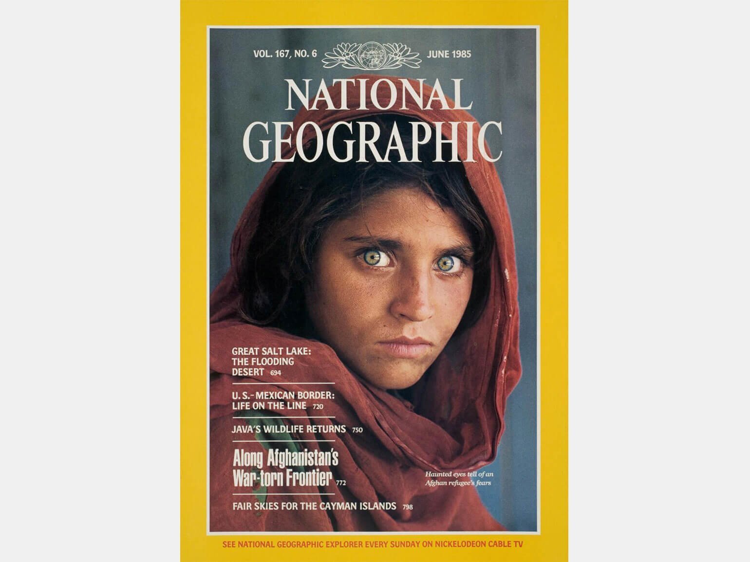 Значение жёлтого в психологии и культуре: свет, обложка National Geographic с фотографией афганской девочки
